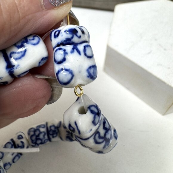 Adorable Porcelain Bear Beads Teddy Bears Hand Painted 18 x 12 mm - Picture 1 of 7